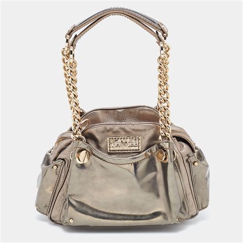 versace collection leather chain satchel